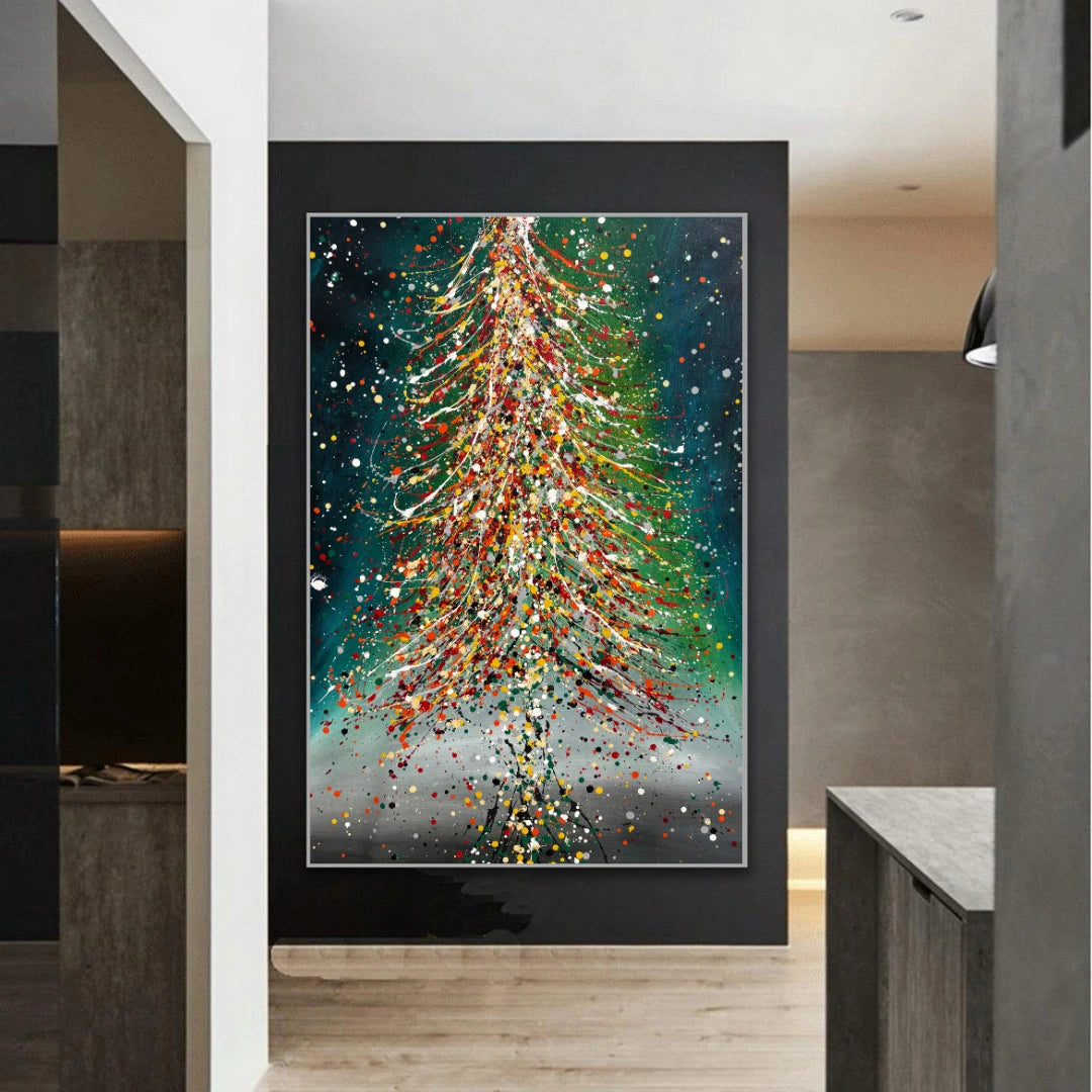 Christmas Tree Painting | Hand Painted Modern Art - Christmas Tree 6