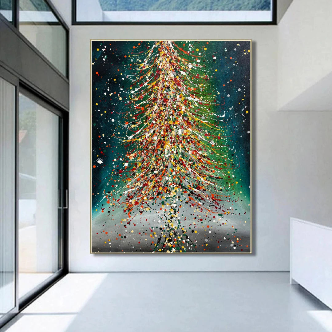 Christmas Tree Painting | Hand Painted Modern Art - Christmas Tree 6