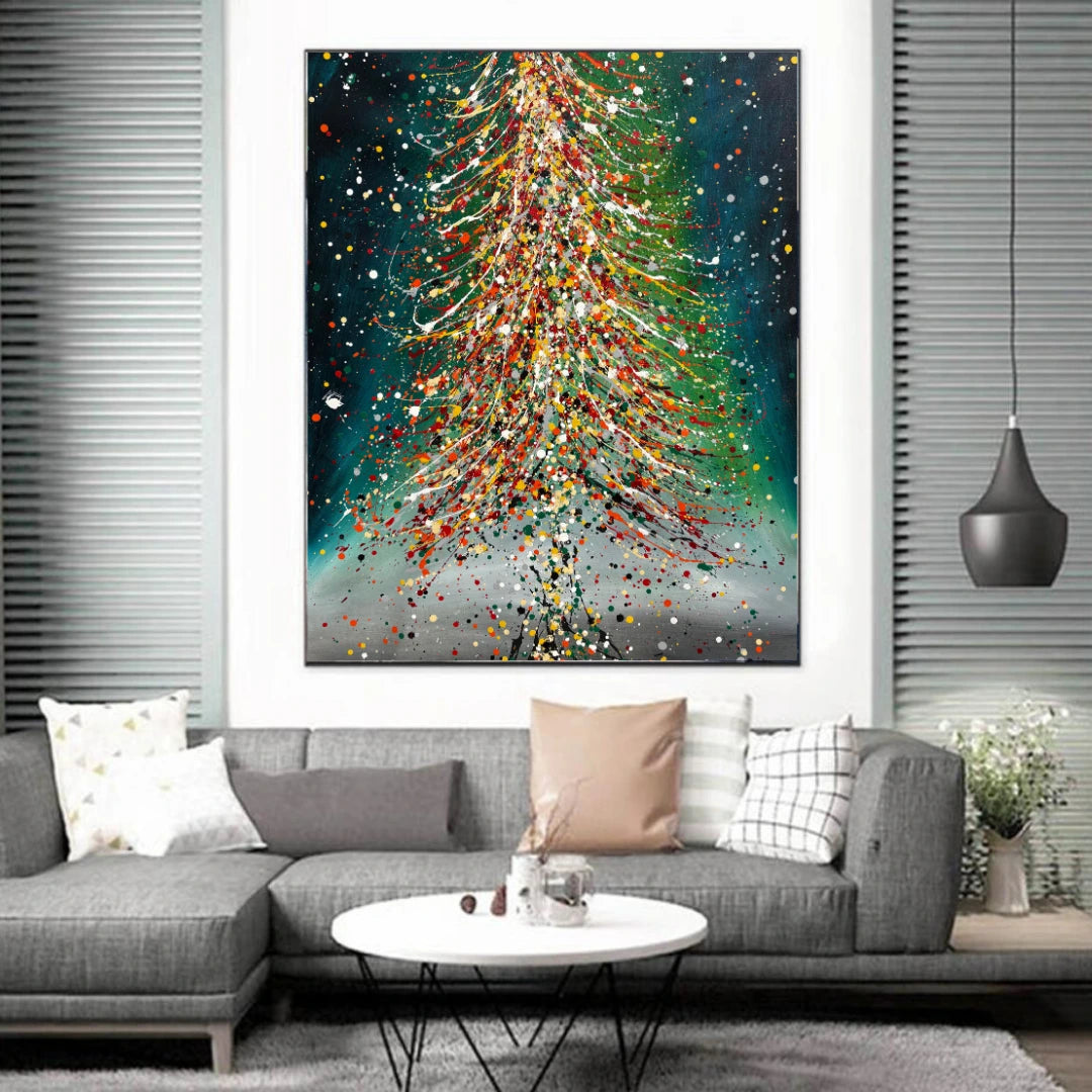Christmas Tree Painting | Hand Painted Modern Art - Christmas Tree 6