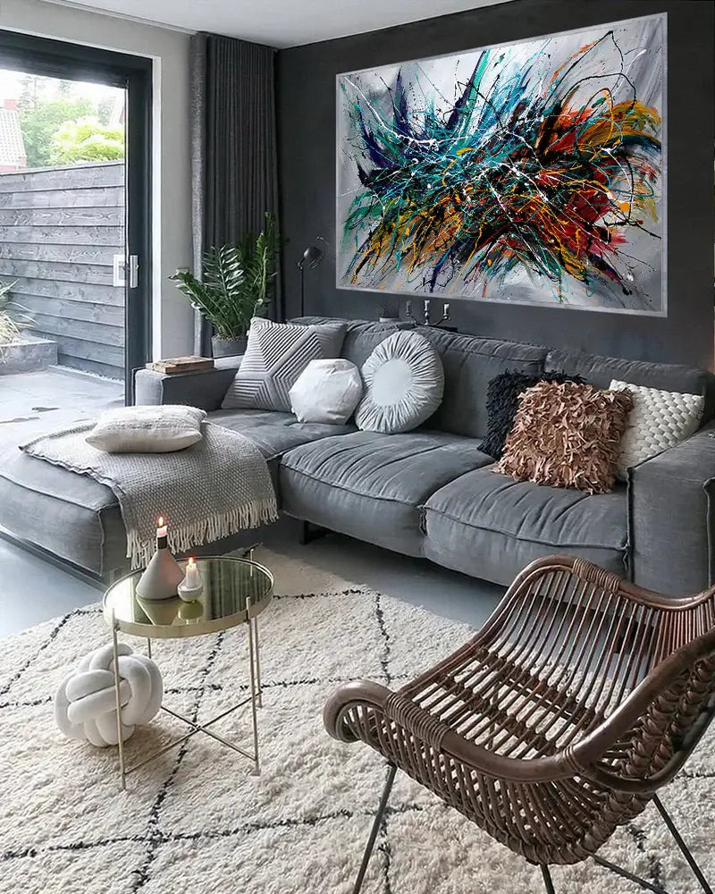 Abstract Modern Art Modern Wall Art Amazing Abstract Gold Flow Painting - Holiday Joy