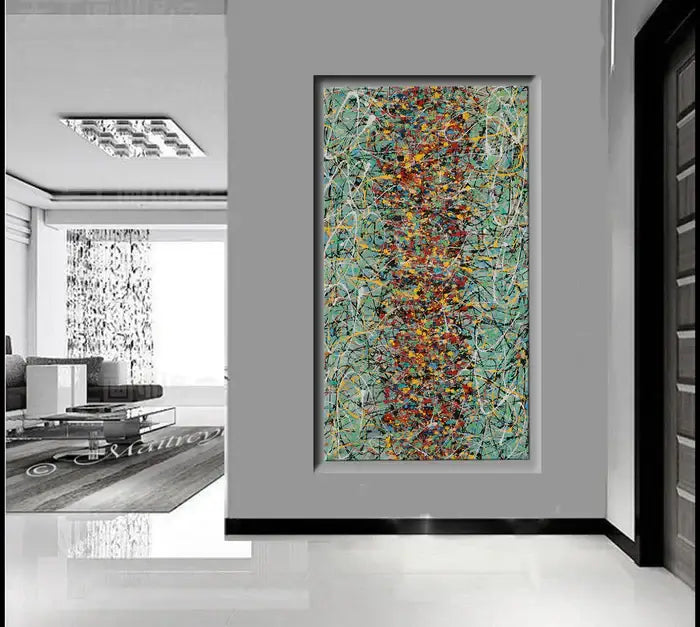 Drip Painting on Canvas – Hand-Painted Wall Art - Beauty of bridge 23