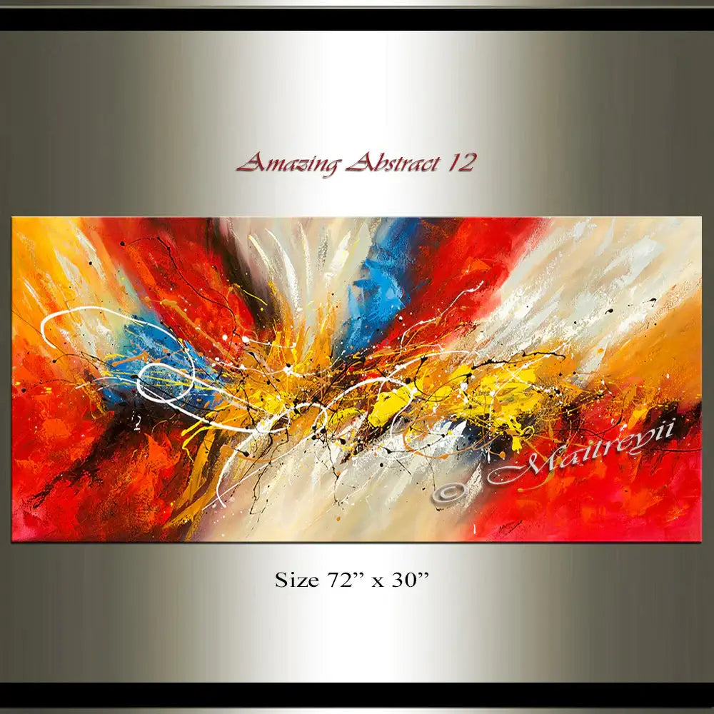 Abstract Modern Art Oil Painting - Amazing Abstract 12 by artist Maitreyii, vibrant colors, dynamic textures on canvas.