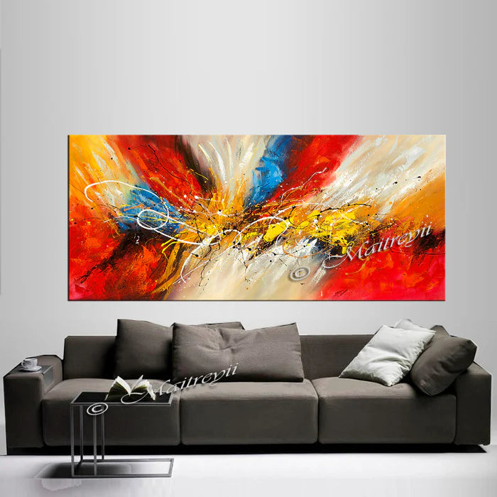 Abstract Modern art Original Paintings for Sale Teal color - Abstract Art 89