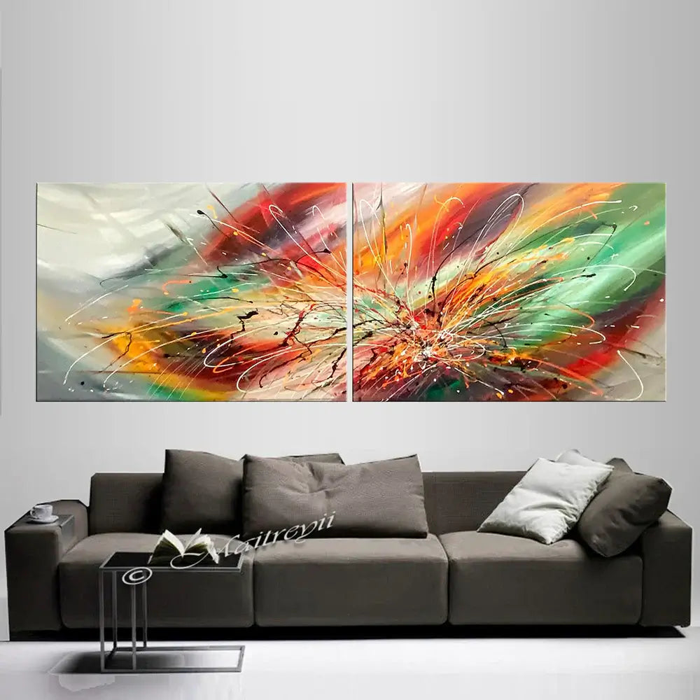 Contemporary Abstract Art featuring bold colors and textures, perfect wall décor for home or office.