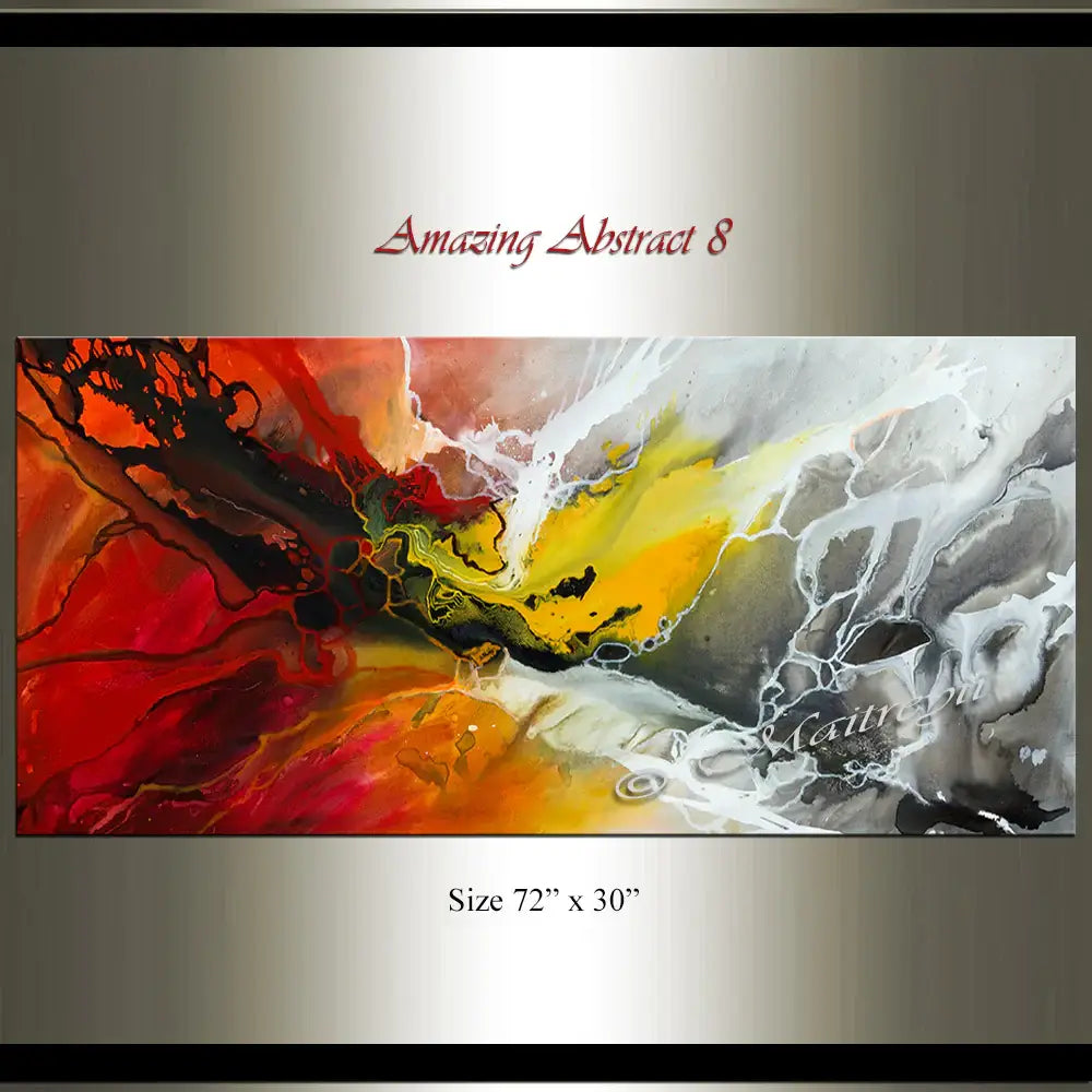 Abstract Modern Art Oil Painting - Amazing Abstract 8 by Maitreyii, a vibrant and expressive 72" x 30" artwork.