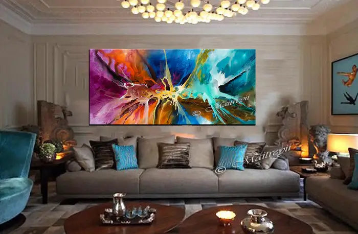 Large Modern Art Oil Painting on Canvas Modern Wall Art - Amazing Abstract 15