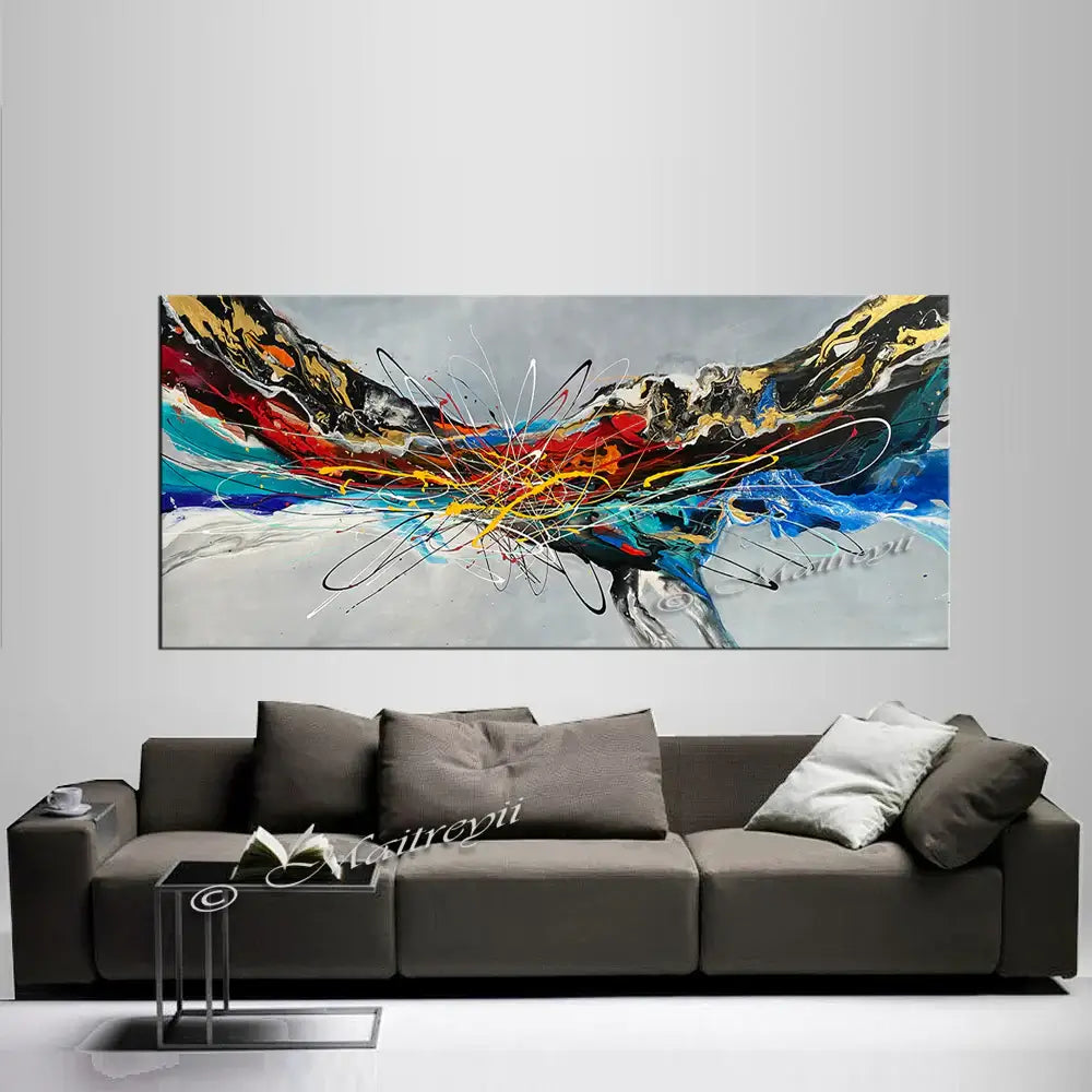 Abstract Modern Art Oil Painting on canvas Abstract Gold Flow Painting - Amazing Abstract 21 - LargeModernArt