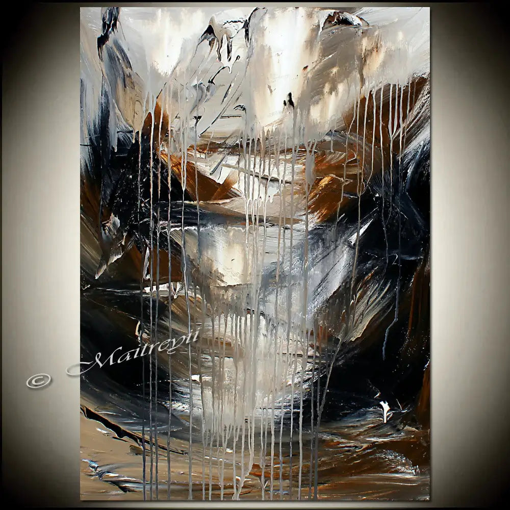 Original Modern Art Oil Painting For Sale - Amazing waterfall 10 - LargeModernArt