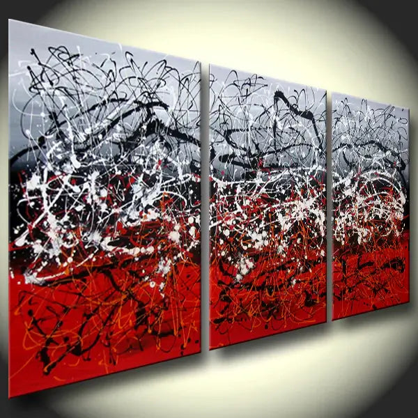 Christmas Decor by Maitreyii | Handmade Wall Art-Beauty Behind Strings, colorful abstract canvas art for festive home decor.