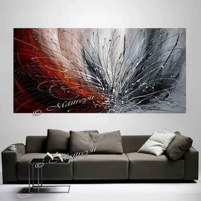 Splash Your Walls with Vibrant Colors | Abstract art by Maitreyii in living room setting.