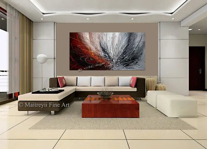 Splash Your Walls with Vibrant Colors | Abstract Art by Maitreyii in modern living room décor.