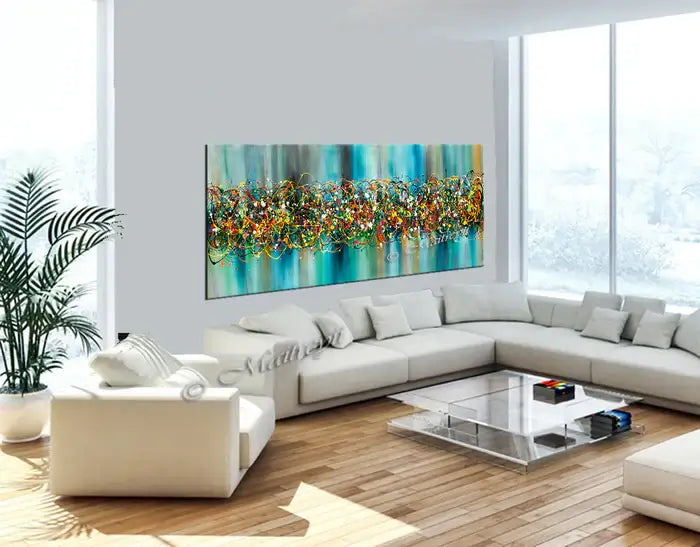 Jackson Pollock Signature style Painting, Extra large abstract art - Beauty of Bridge 3