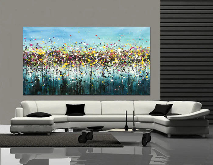 Large Modern Art Jackson Pollock Style Contemporary Wall Art - Beauty of Bridge 15