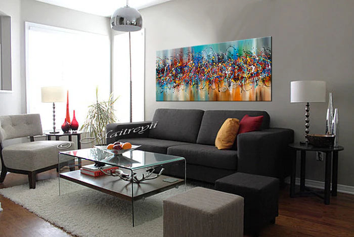 Painting Jackson Pollock Multiple Size Drip Style Abstract art on Canvas, large Wall Art - Beauty of Bridge