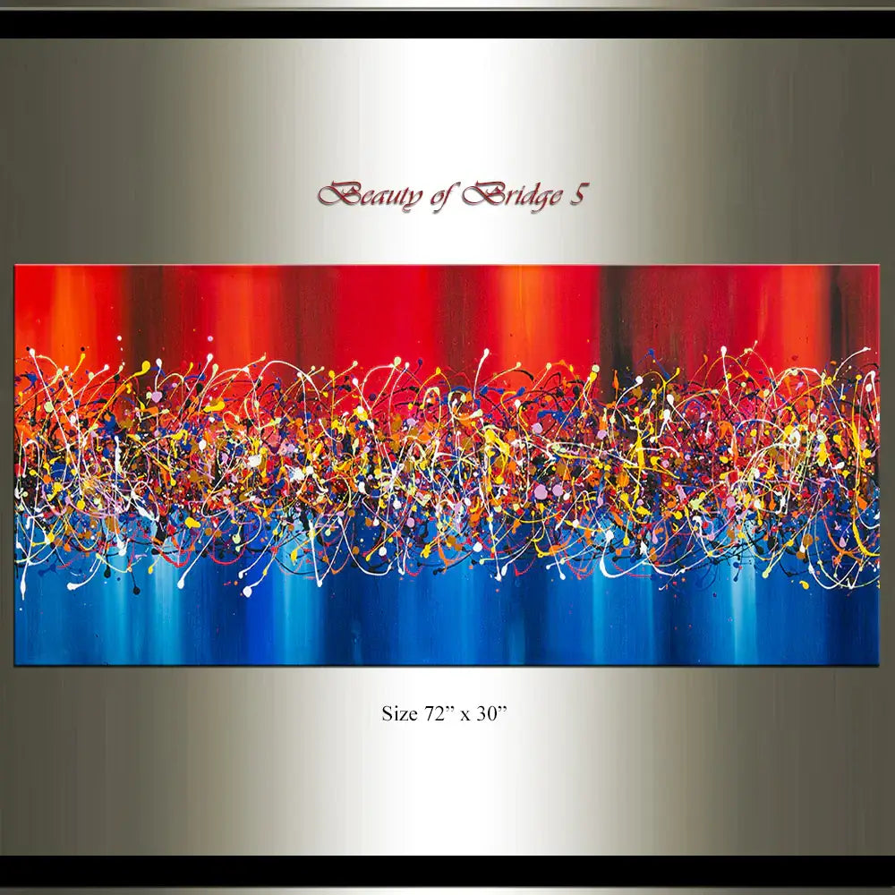 Abstract Expressionism Drip Painting | Modern Art - Beauty of Bridge 5 with vibrant colors and dynamic drip technique.