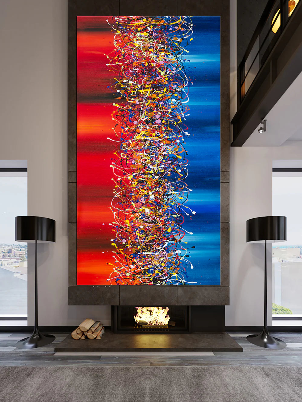 Abstract Angel Paintings | Jackson Pollock Style | Large Modern Art Beauty of Bridge 5