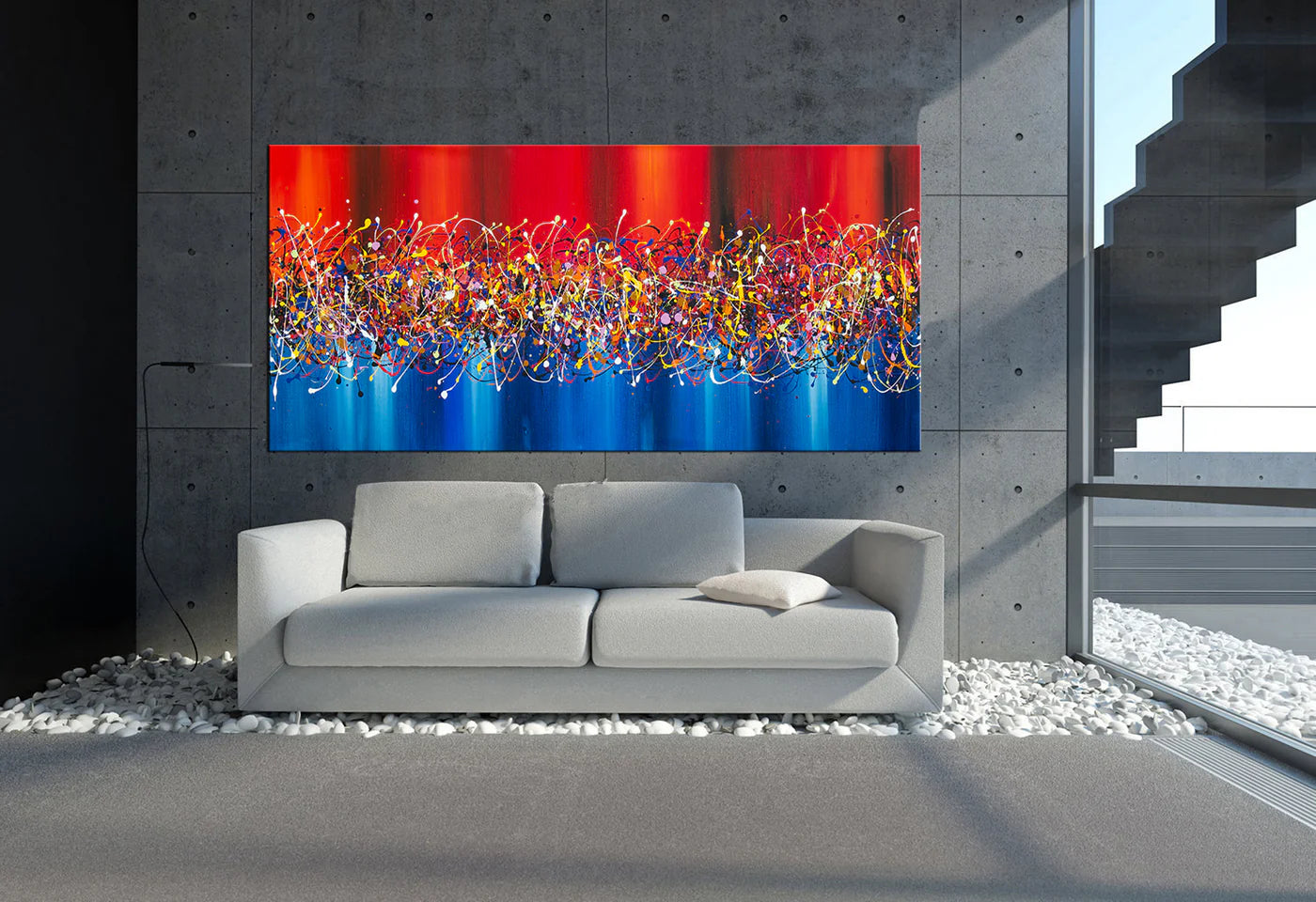 Abstract Angel Paintings | Jackson Pollock Style | Large Modern Art Beauty of Bridge 5