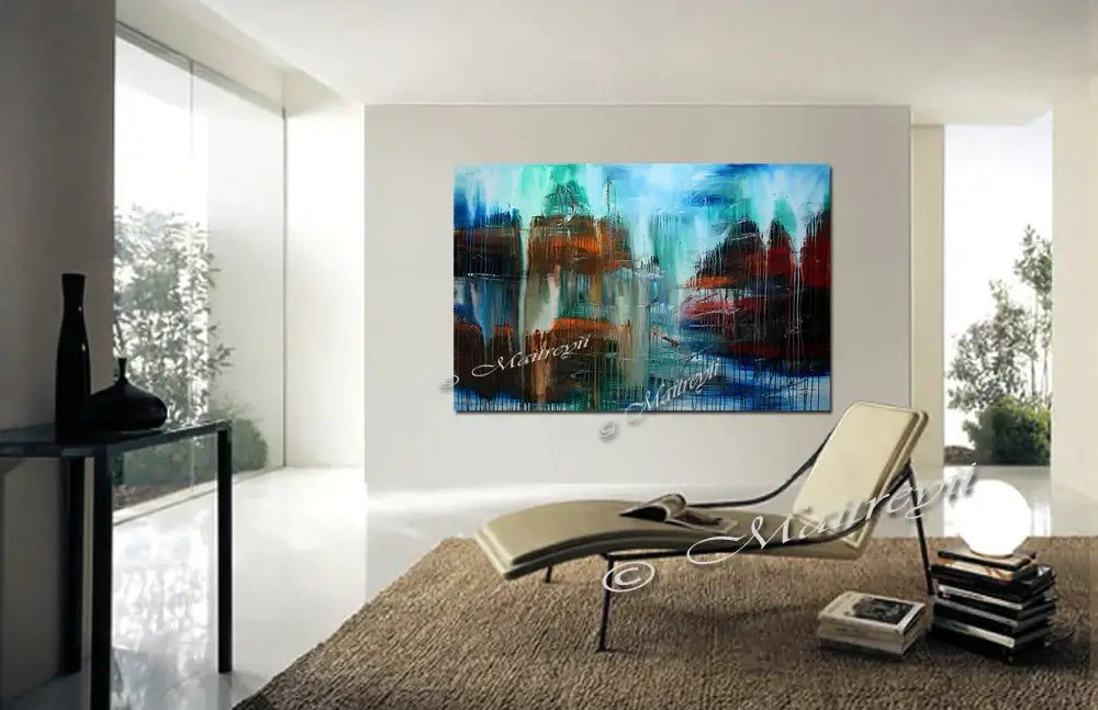 Blue Paintings Abstract art - Blue Ridge Mountain