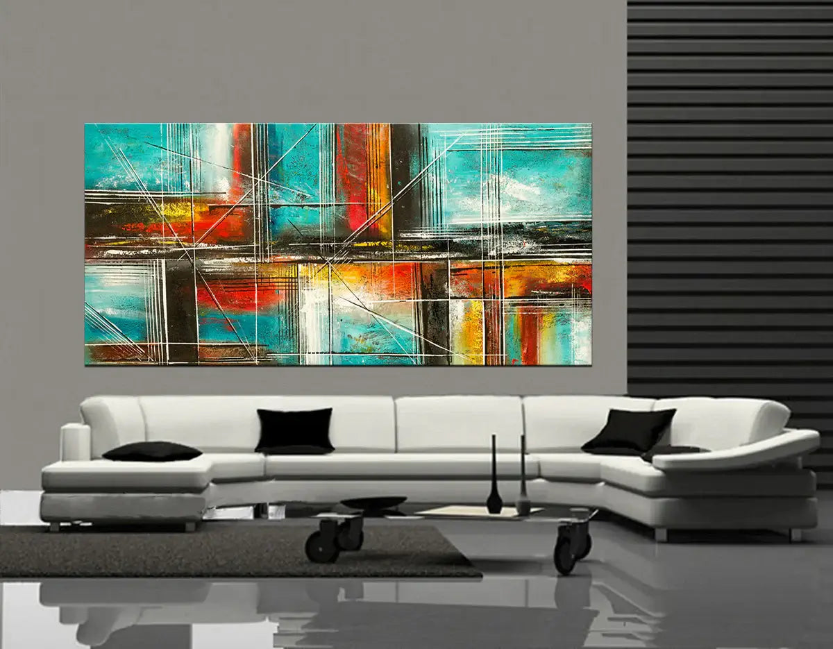 Wall Art Father's Day Gift Absract Modern Art Oil Painting on Canvas-Color Illusion