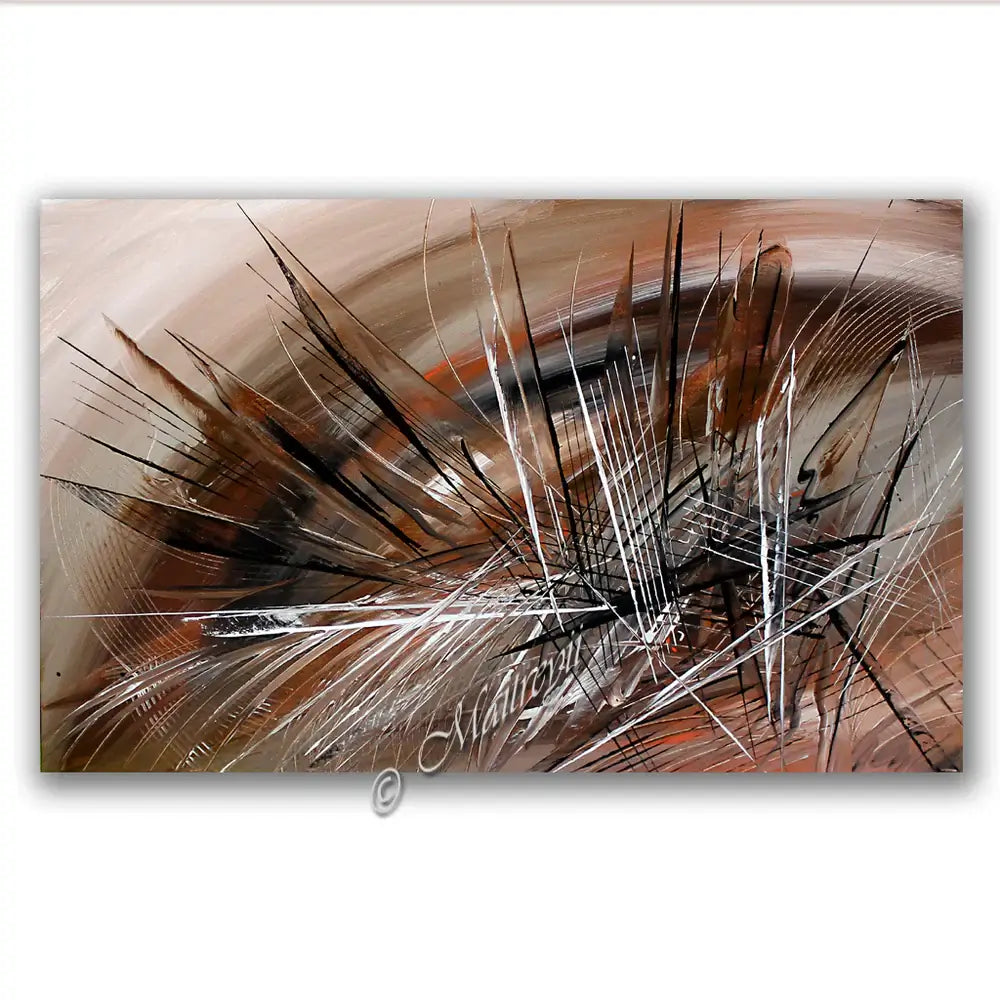 Abstract Art painting by Maitreyii featuring dynamic lines and earthy tones, showcasing emotion and movement.