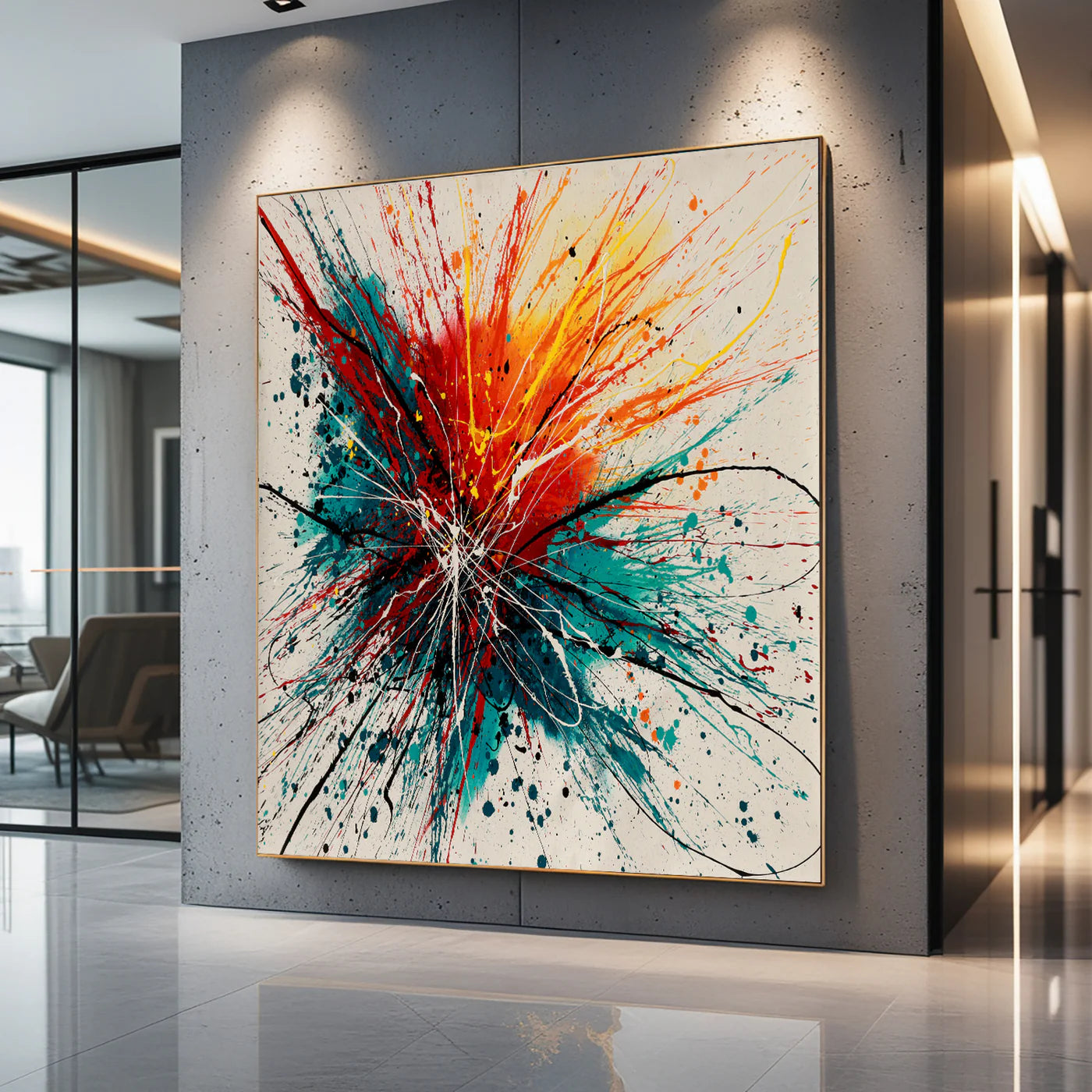 Wall Art Jackson Pollock Style Artwork Paintings Home Modern Abstract Art - Amazing Abstract 35