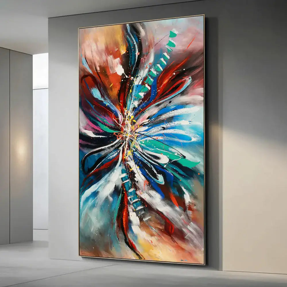 Large Modern Art Oil Painting with bold colors and contemporary design, enhancing modern interiors.