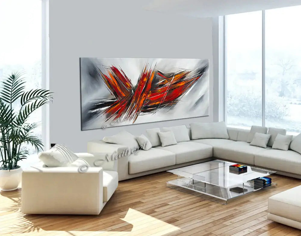 Large Modern Art Oil Painting on Canvas - Modern Abstract Wall Art Fighter Plane 6