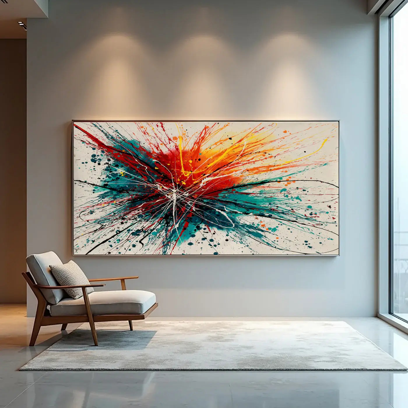Dynamic Composition | Drip Painting Abstract Art featuring vibrant colors and textures on canvas.
