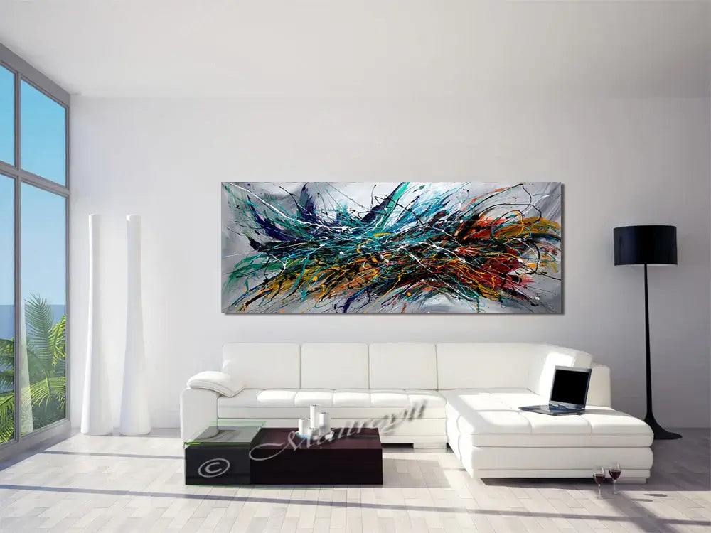 Abstract Modern Art Modern Wall Art Amazing Abstract Gold Flow Painting - Holiday Joy
