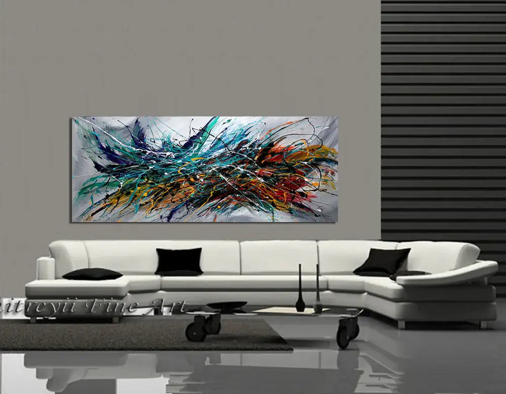 Abstract Modern Art Modern Wall Art Amazing Abstract Gold Flow Painting - Holiday Joy