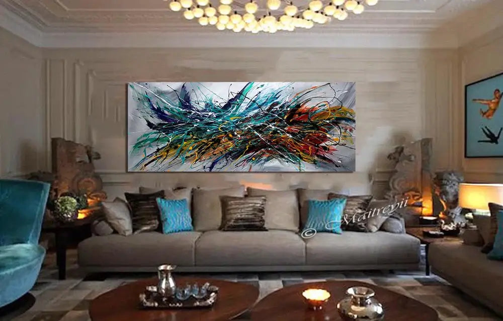 Abstract Modern Art Modern Wall Art Amazing Abstract Gold Flow Painting - Holiday Joy