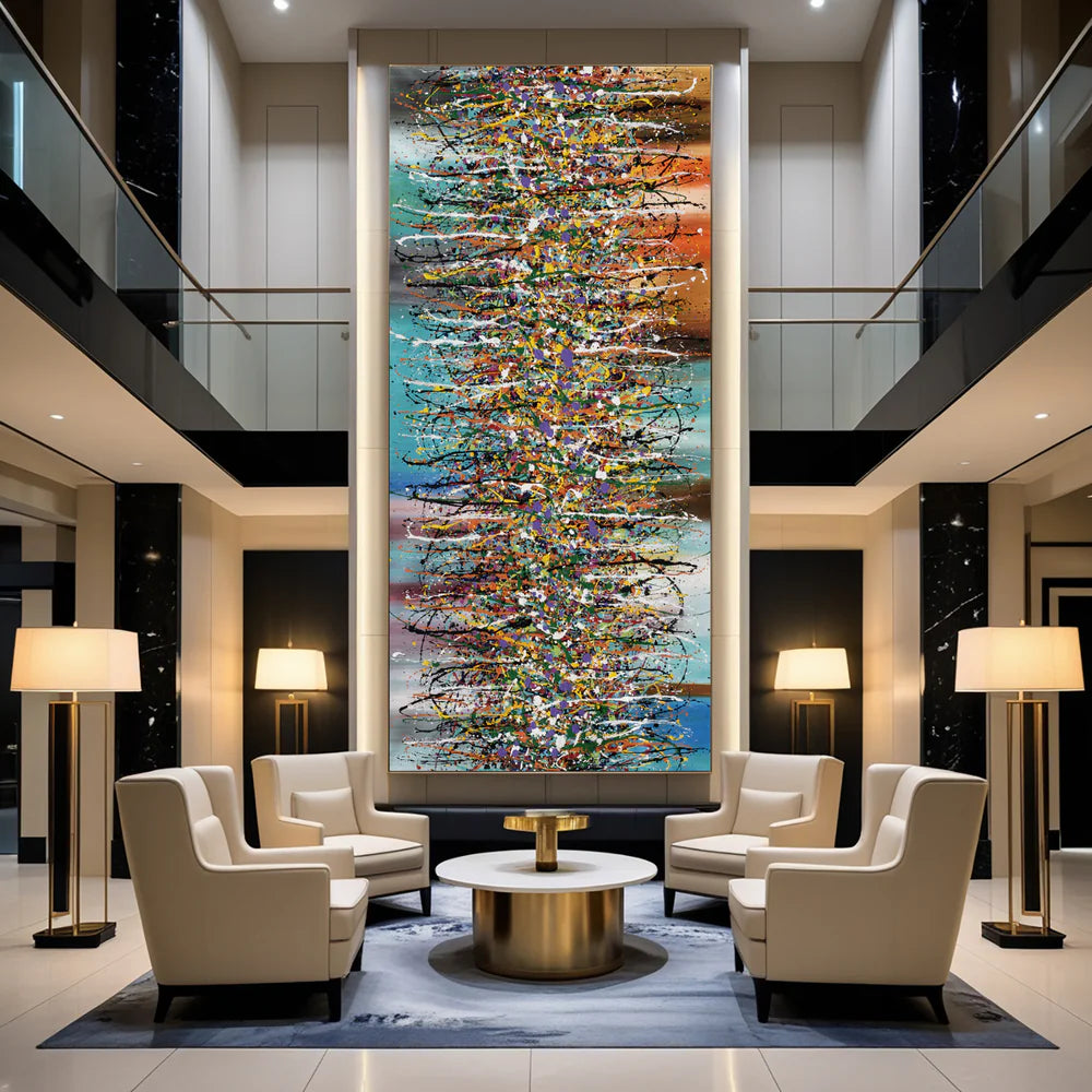 Mothers Day Gifts Wall Art Jackson Pollock Style Artwork Paintings Home Decor - Beauty of Bridge 19