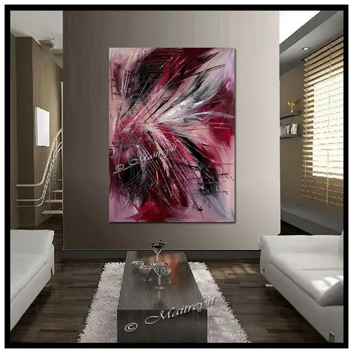 Original Artwork Extremely Modern Luxury Decor - Large Painting 168 displayed in a contemporary living room setting.