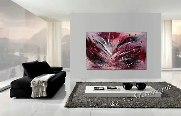 Original Artwork Extremely Modern Luxury Decor - Large Painting 168 showcased in a stylish living room interior.