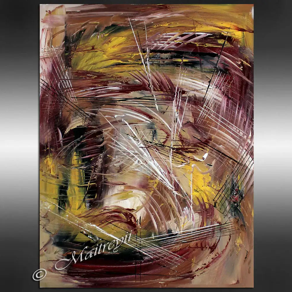 Large Painting For Modern Homes - Abstract artwork by Maitreyii featuring bold colors and dynamic textures for elegant interiors.