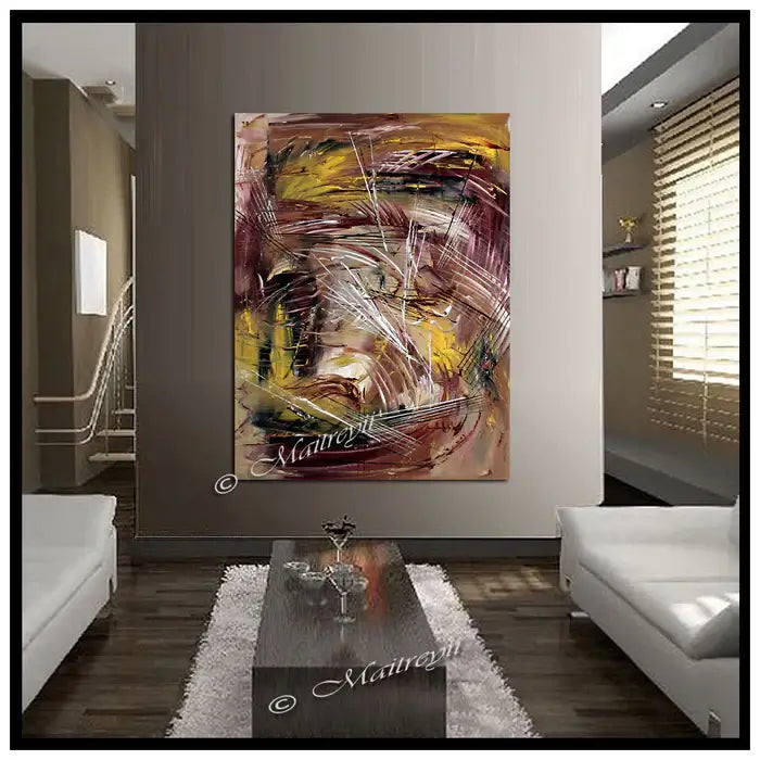 Large Painting For Modern Homes | Abstract Art displayed in a stylish contemporary living room setting.