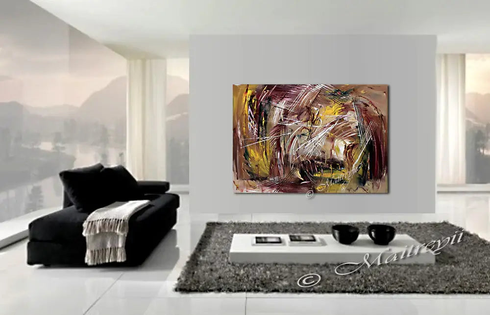 Large Painting For Modern Homes - Abstract art in a contemporary living room setting, enhancing the modern aesthetic.