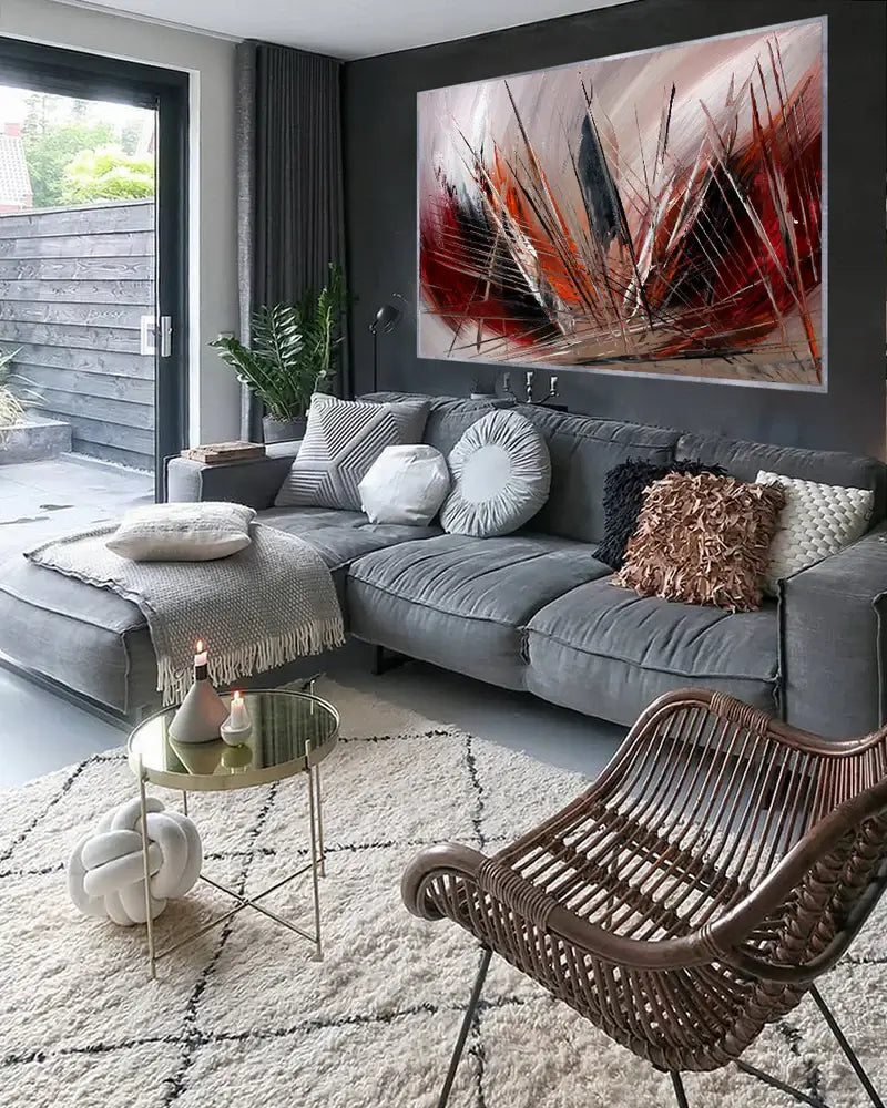 Large Oil Painting On Canvas Modern Wall Art Painting For Home Decor Original Art - Light of Passion