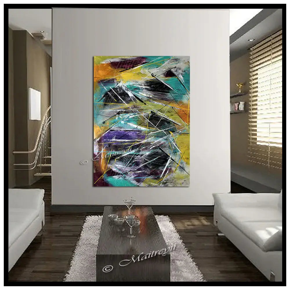 Large Painting Modern Art for sale - Abstract artwork by Maitreyii, enhancing home décor with bold colors and textures.