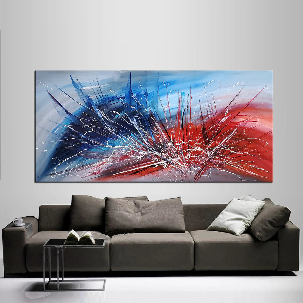 Abstract Painting for sale, Blue, Red Painting Express Shipping, Home Decor Wall Art - Beauty of Light