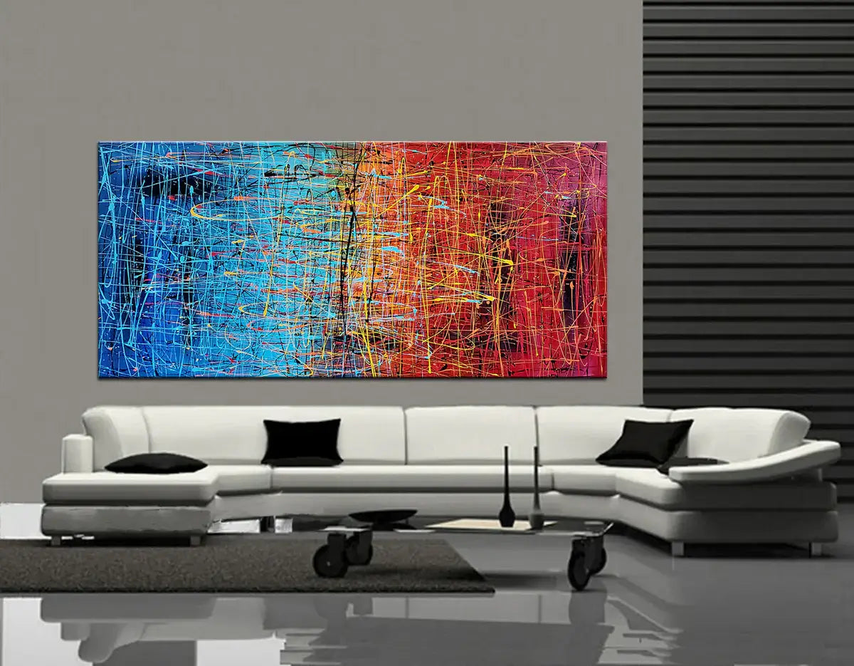 Abstract Angel Paintings | Jackson Pollock Style | Large Modern Art - Loving Memories 2