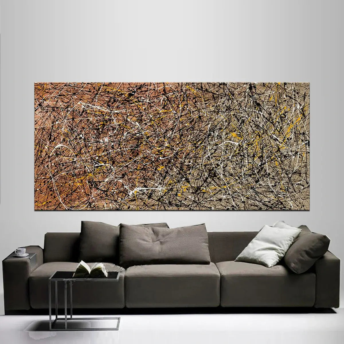 jackson pollock style painting oversized canvas