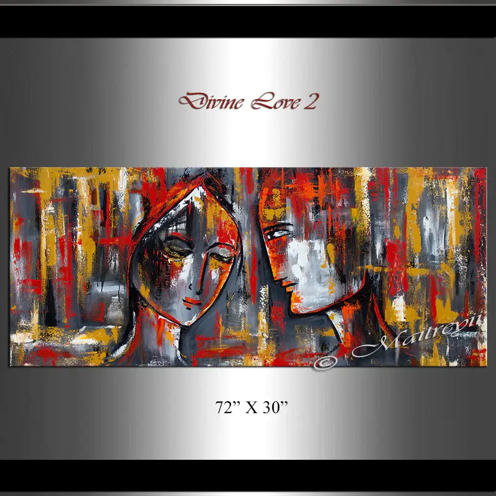 Large Modern Art Oil Painting on Canvas Modern Wall Art Figurative - Divine Love 2