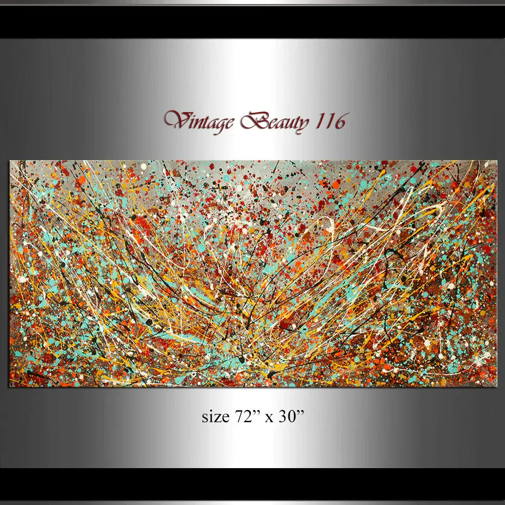 Abstract Angel Paintings | Jackson Pollock Style | Large Modern Art - Vintage Beauty 116