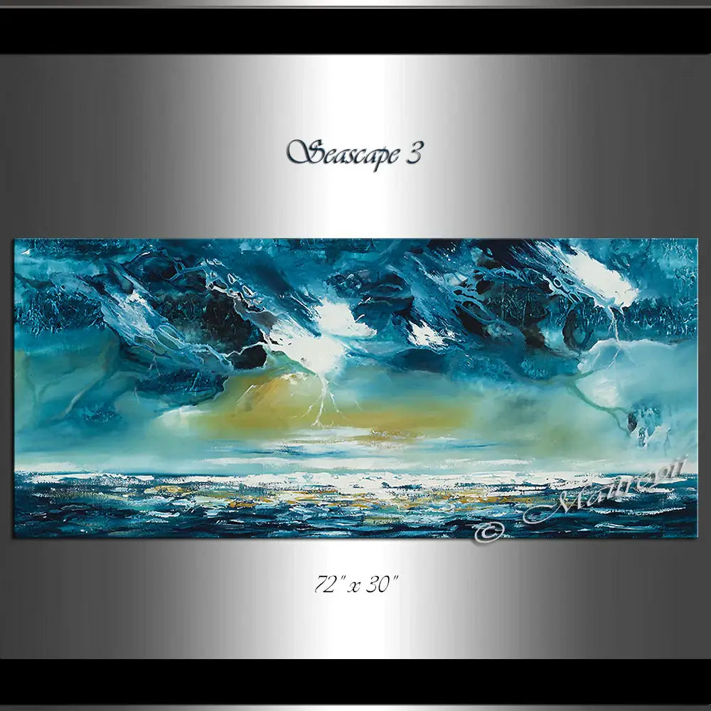 Large Ocean Art Oil Painting on Canvas Modern Wall Art Seascape Painting - Seascape 3