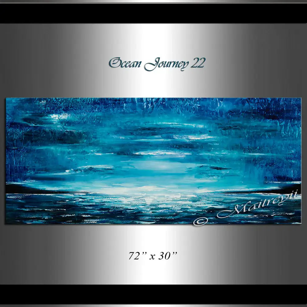 large ocean art oil painting blue abstract by maitreyii