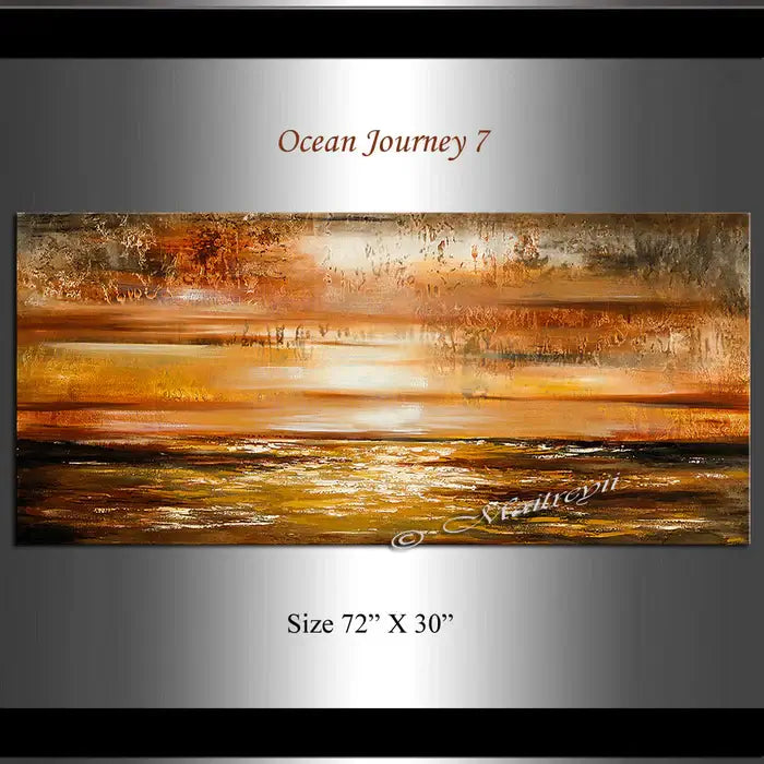 Large Ocean Art Oil Painting on Canvas Modern Wall Art Seascape - Ocean Journey 7