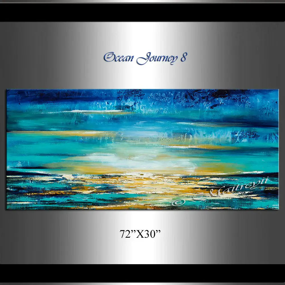 Large Ocean Art Oil Painting on Canvas Modern Wall Art Seascape - Ocean Journey 8