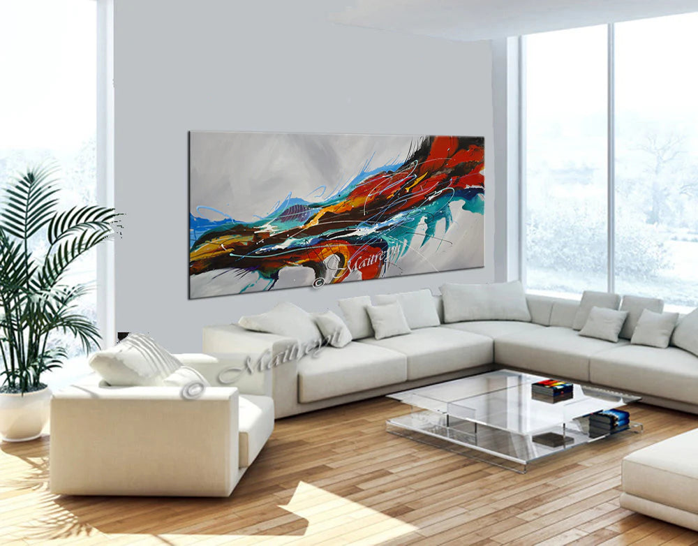 Large Ocean Art Oil Painting on Canvas - Modern Wall Art Ocean Beauty 64