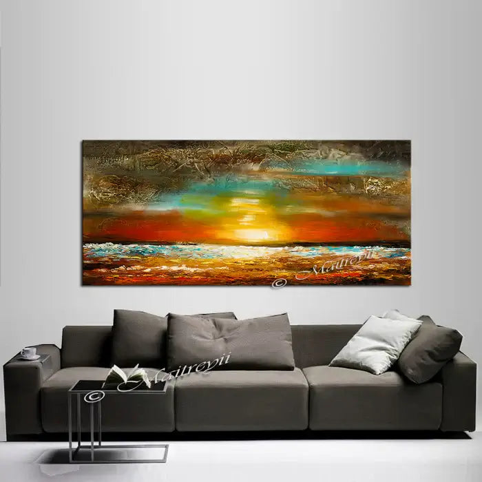 Large Ocean Art Oil Painting on Canvas Modern Wall Art Seascape - Ocean Journey 6
